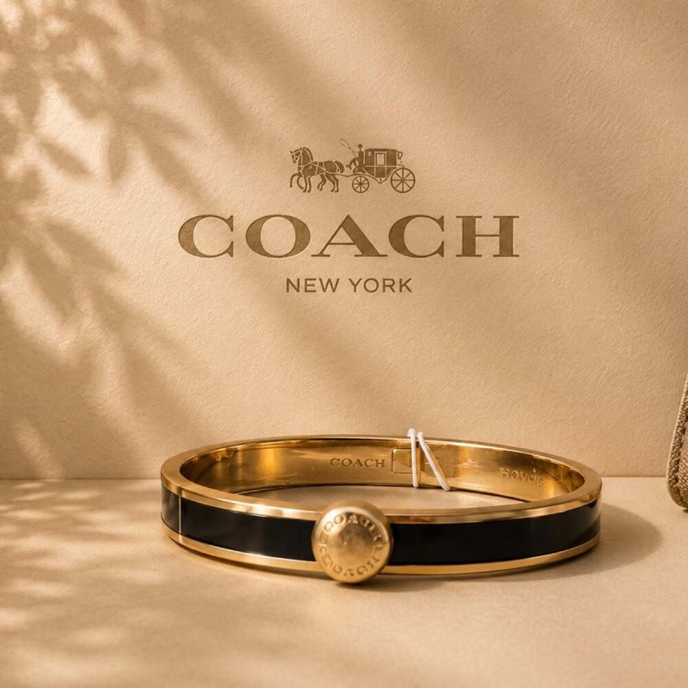 Coach Black and Gold Bangle Bracelet